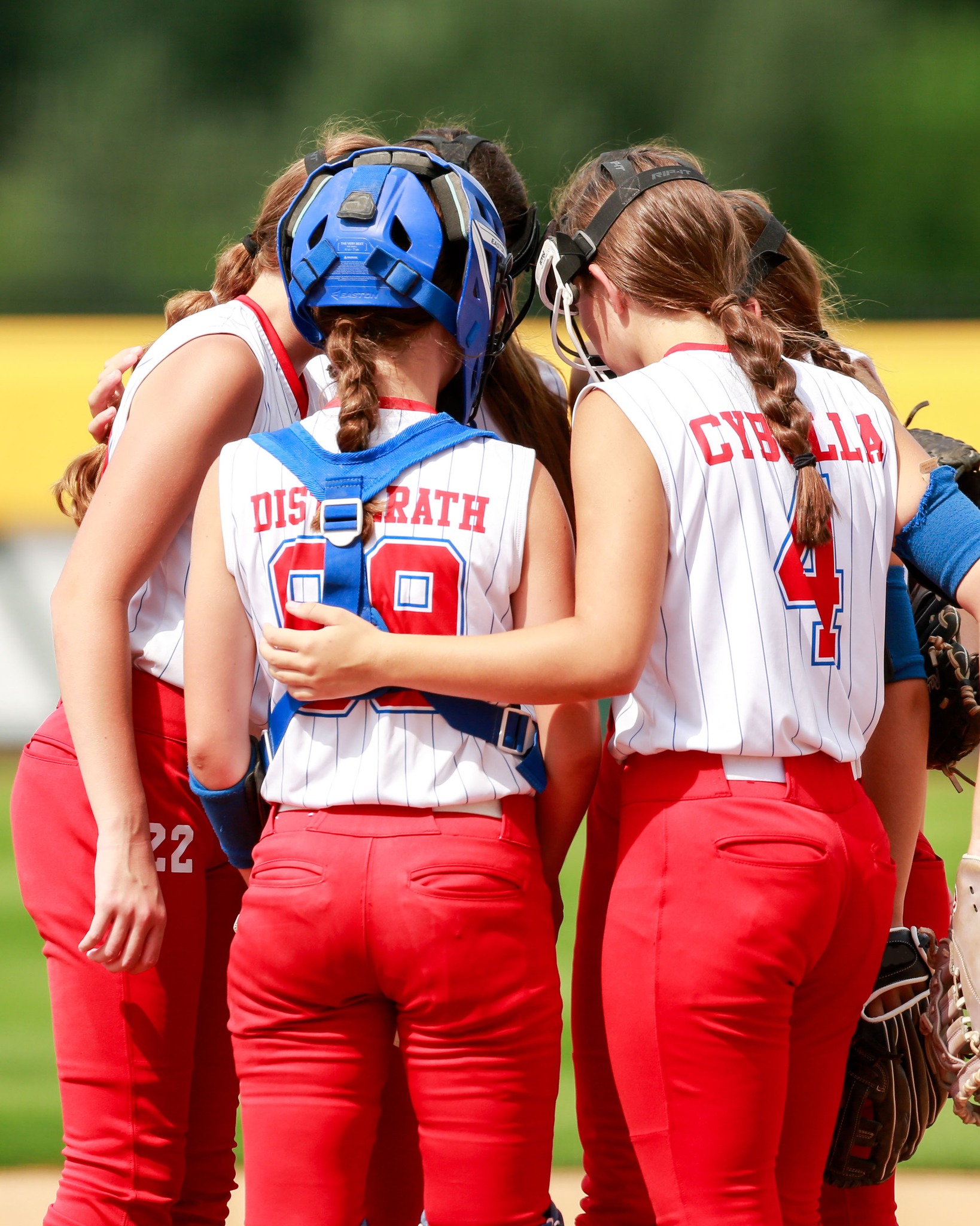 St. Clair Little League softball players celebrating their 2026 Michigan state championship